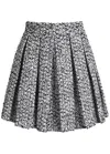 Balmain Pleated Tweed Mini Skirt In Gray