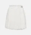Balmain Pleated Tweed Miniskirt In White