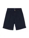 Balmain Inverted-pleat Twill Shorts In Blue