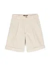 Balmain Pleated Twill Tailored Shorts In Neutrals