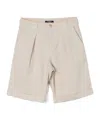Balmain Pleated Twill Tailored Shorts In Nude