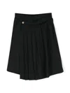 Balmain Pleated Virgin Wool Skirt In 黑色
