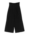 Balmain Pleated Wide-leg Trousers In Black