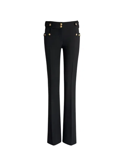 Balmain Pleated Wool Gabardine Trousers In Black