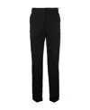 Balmain Pleated Wool Tailored Trousers In Black