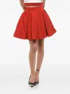 Balmain Wool Flared Skirt In Red