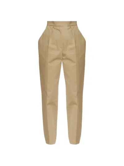 Balmain Pleated-detail Tailored Trousers In Nude