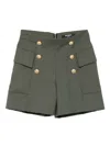 Balmain Pocketed Button-detail Shorts In Green
