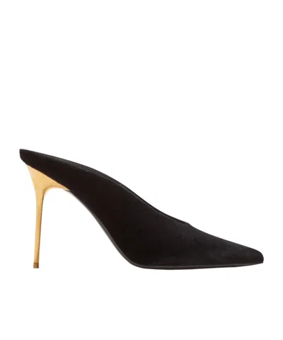 Balmain Women's Ruby Pointed Toe High Heel Mules In Black