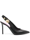 Balmain Pointed Toe Slingback Pumps In Black