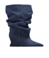 Balmain Pointed-toe Ankle Boots In Blue