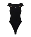Balmain Pointelle-knit Bodysuit In Black