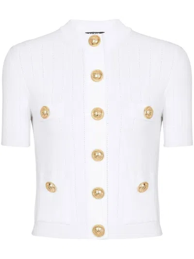 Balmain Cardigan M/c Bottoni In Blue
