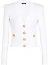 Balmain Logo Buttons Cardigan Sweaters And Cardigans White In White