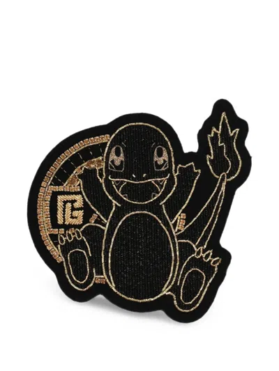 Balmain Pokémon Charmander Wool Patch Brooch In Black