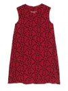 Balmain Polka Dot Crepe Dress In Red