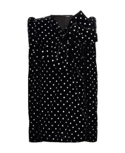 BALMAIN BALMAIN LARGE BOW DETAILED MINI DRESS