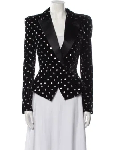 Pre-owned Balmain Polka Dot Print Blazer In Black