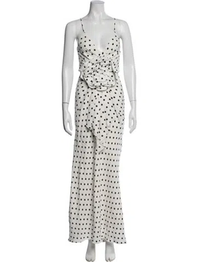 Pre-owned Balmain Polka Dot Print Long Dress In Neutral