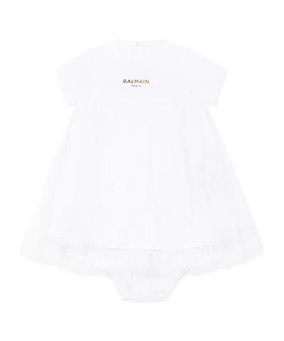 Balmain Polka Dot Tulle Dress And Bloomers In White