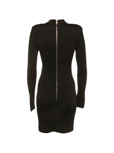 Pre-owned Balmain Polka-dot Mini Dress In Black