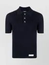 Balmain Polo Collar Merino Wool Polo In Black