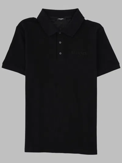 Balmain Polo Con Logo In Black