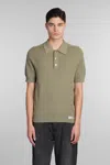 Balmain Short-sleeve Merino Polo Shirt In Green