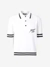 Balmain Logo Signature Embroidered Polo T-shirt In White