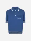Balmain Polo Punto Logo In Blue