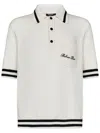 Balmain Logo Signature Embroidered Polo T-shirt In White