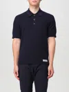 Balmain Label Polo Shirt In Blue
