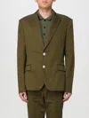 Balmain Cotton Single-breasted Blazer In Kaki