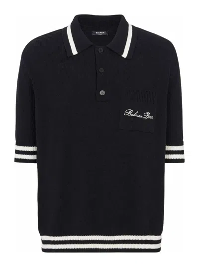 Balmain Polo Shirt In Black