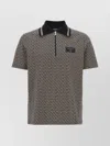 Balmain Men Labyrinth Polo Shirt With Jacquard Effect In Black