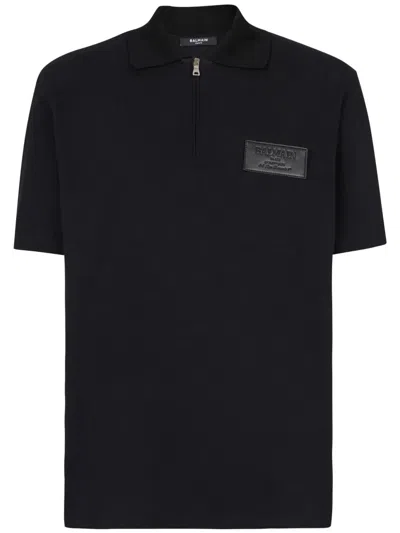BALMAIN POLO SHIRT WITH LOGO EMBROIDERY