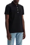 Balmain Monogram Short-sleeved Polo T-shirt In Black