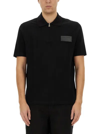Balmain Polo With Logo In Black