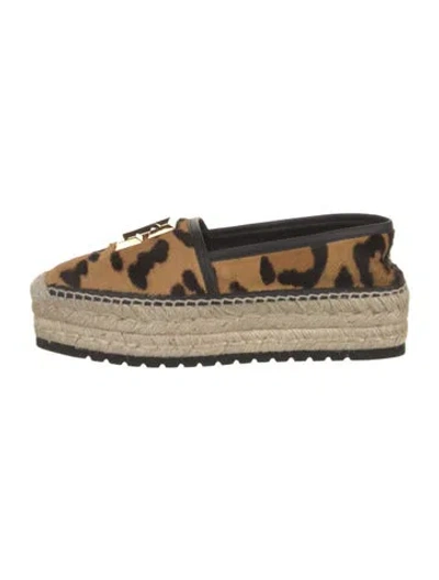 Pre-owned Balmain Ponyhair Animal Print Espadrilles In Neutral