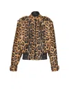 Balmain Ponyskin-style Leather Bomber Jacket With Leopard Pattern In Brown