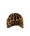 Balmain Ponyskin-style Leather Cap With Leopard Pattern