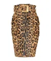 Balmain Ponyskin-style Leather Midi Skirt With Leopard Pattern In Animal Print