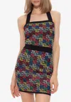 Balmain Halterneck Top In Pop Monogram Knit In Multicolor