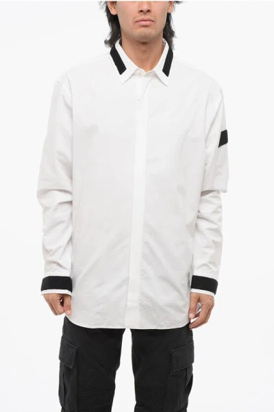 Balmain Poplin Cotton Shirt With Contrasting Details In White