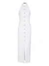 Balmain Open-back Buttoned Poplin Shirt Dress In White