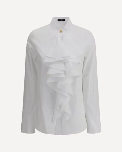 Balmain Poplin Ruffle Shirt