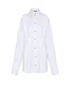 Balmain Buttoned Poplin Shirt Dress In White