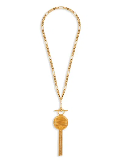 Balmain Powder Compact Necklace In Gold