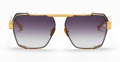 BALMAIN PREMIER - YELLOW GOLD / BLACK ENAMEL SUNGLASSES