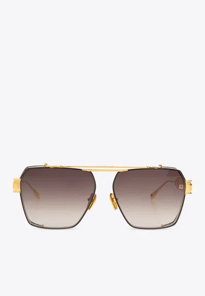 Balmain Premier Aviator Sunglasses In Brown